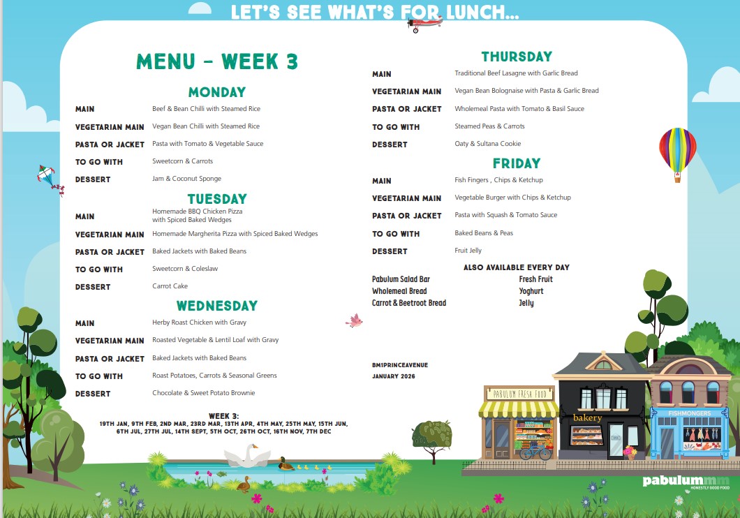 Week 3 menu Week 3 menu